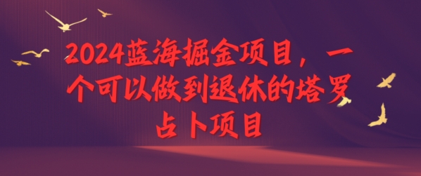 2024蓝海掘金项目，一个可以做到退休的塔罗占卜项目-续财库