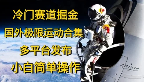 冷门赛道掘金,极限运动合集,多平台发布,小白简单操作-续财库