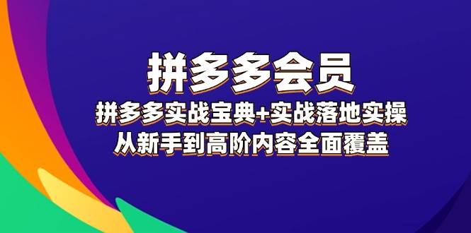 拼多多 会员，拼多多实战宝典+实战落地实操，从新手到高阶内容全面覆盖-续财库