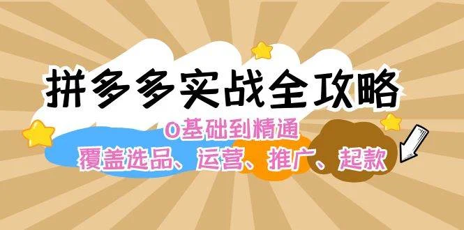 拼多多实战全攻略：0基础到精通，覆盖选品、运营、推广、起款-续财库