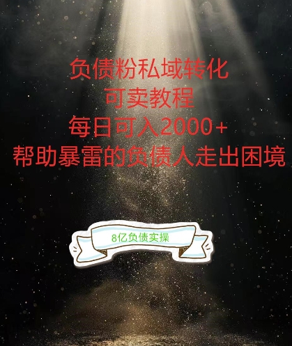 负债粉掘金计划,帮助负债者解决问题,债务规划,债务重组,最好的变现方式【揭秘】-续财库