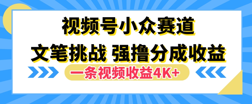 视频号新赛道之文笔挑战,强撸分成收益,一条视频赚了4K+-续财库