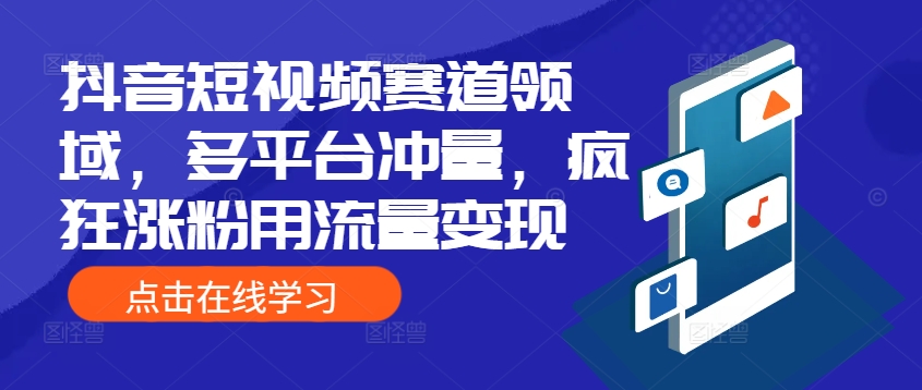 抖音短视频赛道领域,多平台冲量,疯狂涨粉用流量变现-续财库