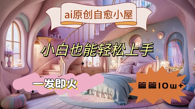 ai原创治愈小屋，小白也能轻松上手，一发即火，篇篇10w+【揭秘】-续财库