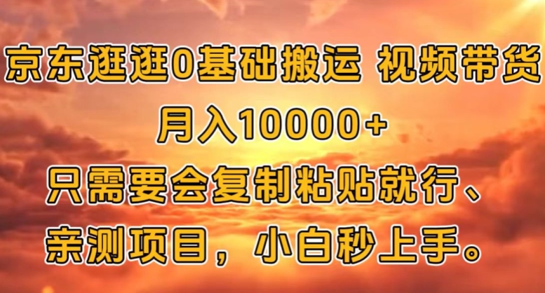 京东逛逛0基础搬运视频带货【赚佣金】月入1w-续财库