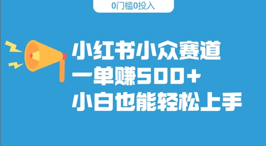 小红书小众赛道，一单收500+，小白也能轻松上手-续财库