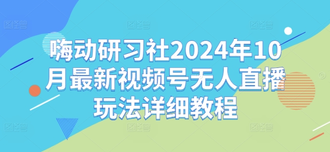 嗨动研习社2024年10月最新视频号无人直播玩法详细教程-续财库