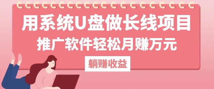 用系统U盘做长线项目，推广软件轻松月入过W-续财库