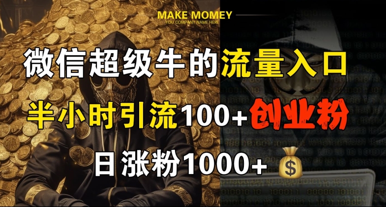 微信超级牛的流量入口,半小时引流100+创业粉,日涨粉1000+-续财库