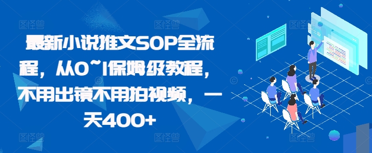 最新小说推文SOP全流程，从0~1保姆级教程，不用出镜不用拍视频，一天400+-续财库