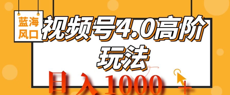 2024视频号4.0高阶变现项目,蓝海风口,日入1k-续财库