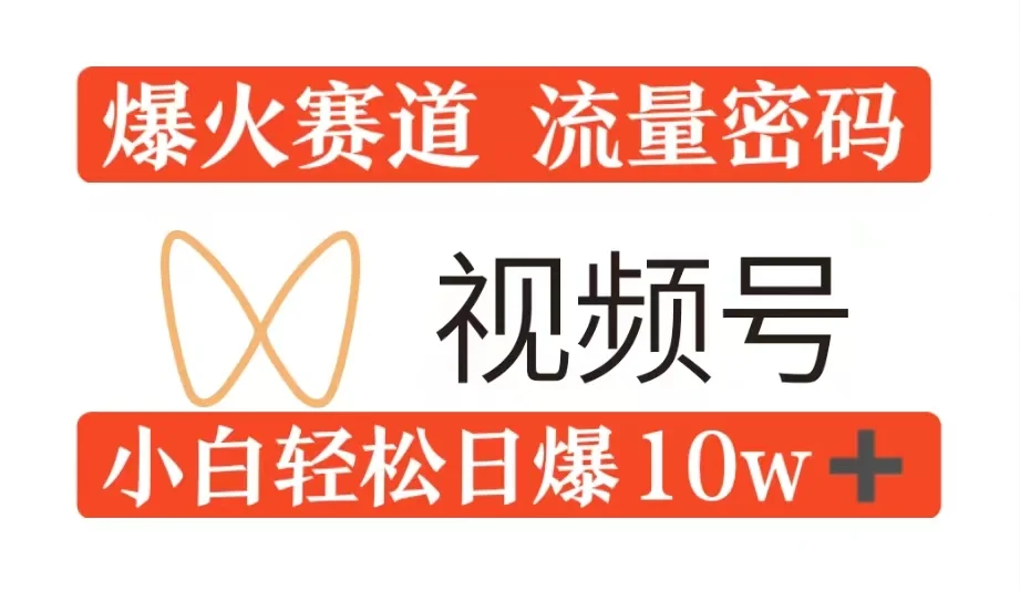 0粉在视频号爆火赛道流量密码,模式全方位,小白轻松日爆10w+流量-续财库