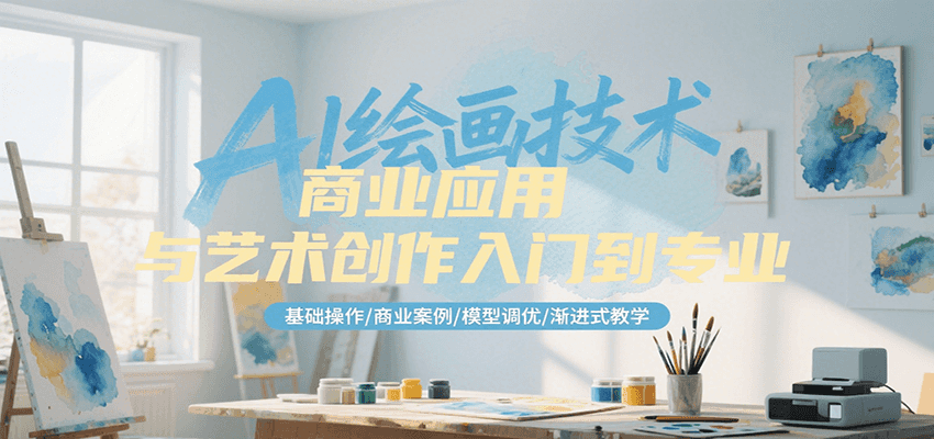 AI绘画技术商业应用与艺术创作入门到专业,基础操作/商业案例/模型调优/渐进式教学-续财库