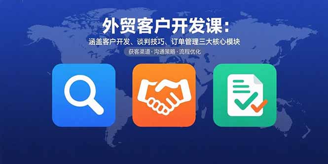 外贸客户开发课:涵盖客户开发、谈判技巧、订单管理三大核心模块-续财库