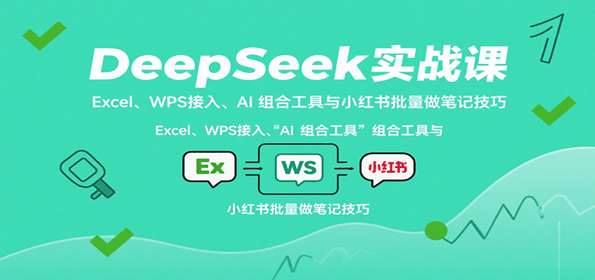 DeepSeek实战课：Excel、WPS接入、AI 组合工具与小红书批量做笔记技巧-续财库