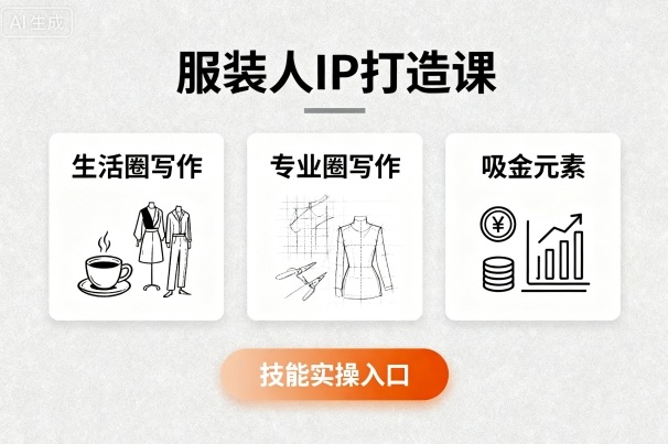 服装人IP打造课,文案创富+生活圈写作+专业圈写作+服装人专属+吸金元素+技能实操-续财库