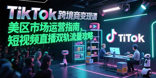 TikTok跨境电商变现课，美区市场运营指南，短视频直播双轨流量攻略-续财库