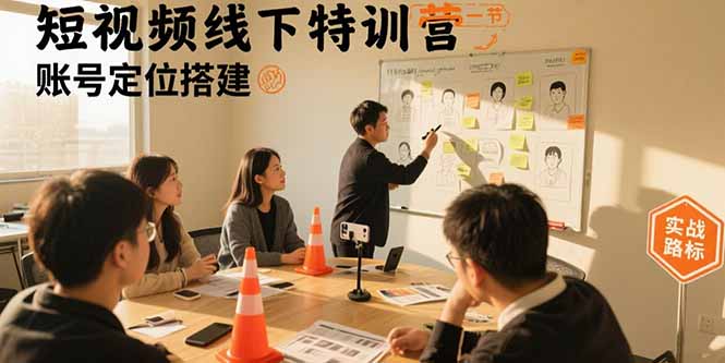短视频线下特训营：账号定位搭建/口播号拍摄剪辑/直播间流量入口/变现实战-续财库