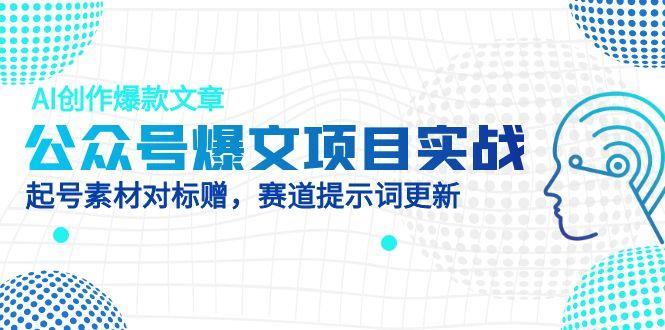 公众号爆文项目实战，AI创作爆款文章，起号素材对标赠(附赛道AI提示词-续财库