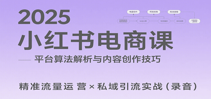 2025小红书电商课：解析算法，创作高转化内容，助力卖家获取流量实现变现(录音)-续财库