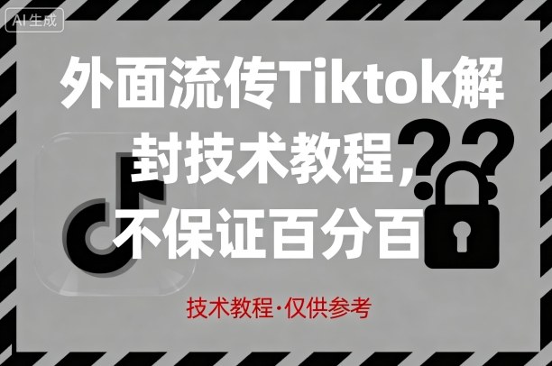 外面流传Tiktok解封技术教程,不保证百分百,具体自测-续财库