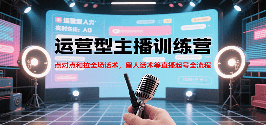 运营型主播训练营，点对点和拉全场话术，留人话术等直播起号全流程(更新7月)-续财库