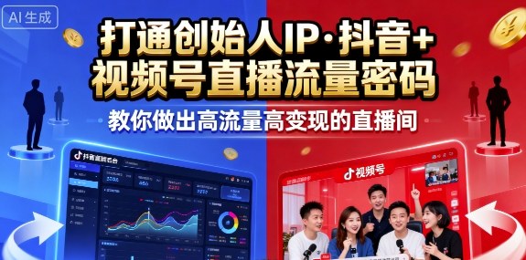 25年直播9-10两期线下课，打通创始人IP，抖音+视频号直播流量密码，教你做出高流量高变现的直播间-续财库