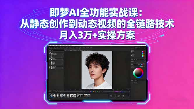 即梦AI全功能实战课:从静态创作到动态视频的全链路技术 月入3万+实操方案-续财库