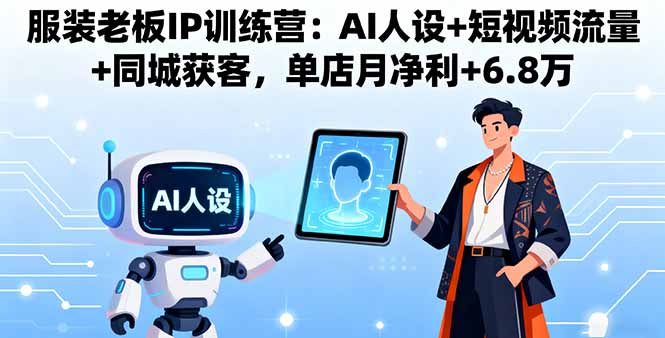 服装老板IP训练营：AI人设+短视频流量+同城获客，单店月净利+6.8万-续财库