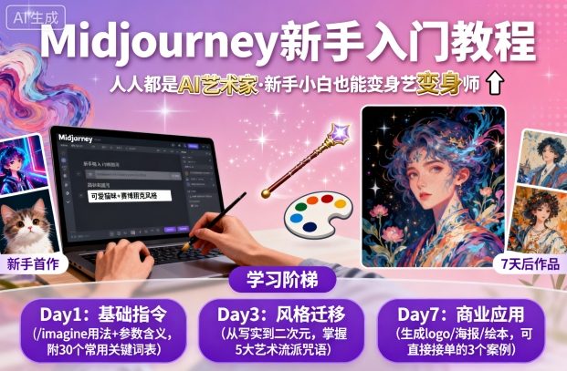 midjourney新手入门教程:人人都是AI艺术家,新手小白也能变身艺术大师-续财库