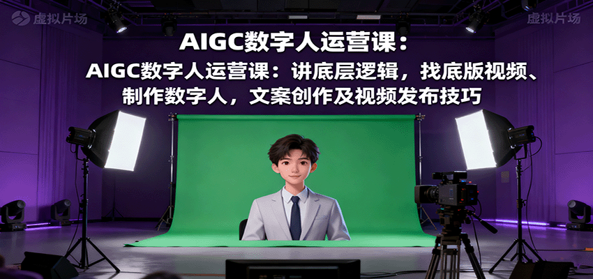 AIGC数字人运营课:讲底层逻辑,找底版视频、制作数字人,文案创作及视频发布技巧-续财库