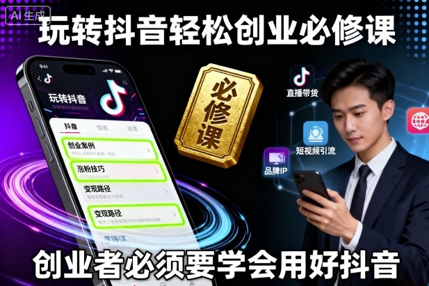 玩转抖音轻松创业必修课，创业者必须要学会用好抖音-续财库