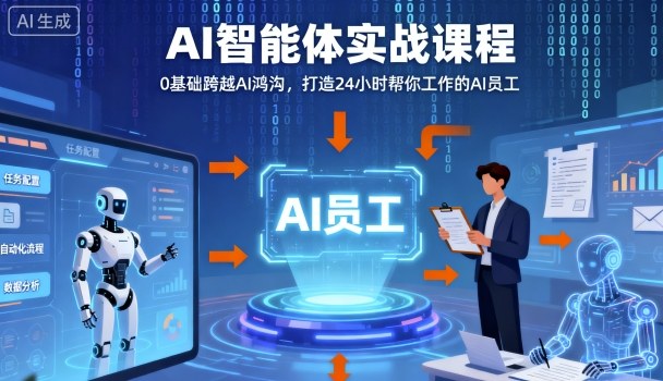 Ai智能体实战课程,0基础跨越Ai鸿沟,打造24小时帮你工作的Ai员工,打破常规,以实战定义Ai-续财库
