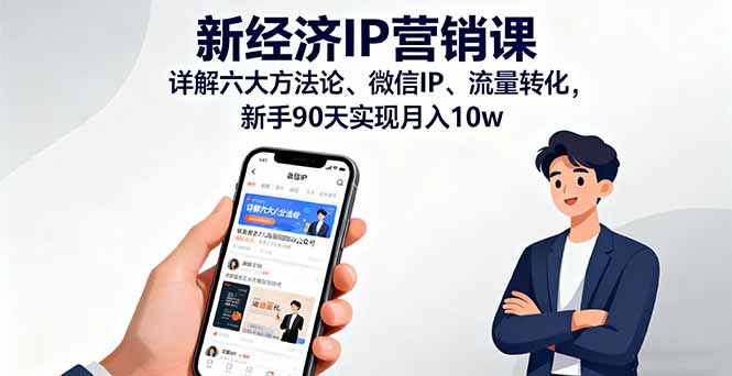 新经济IP营销课：详解六大方法论、微信IP、流量转化，新手90天实现月入10w-续财库