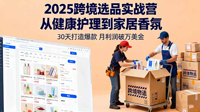 2025跨境选品实战营:从健康护理到家居香氛,30天打造爆款,月利润破万美金-续财库