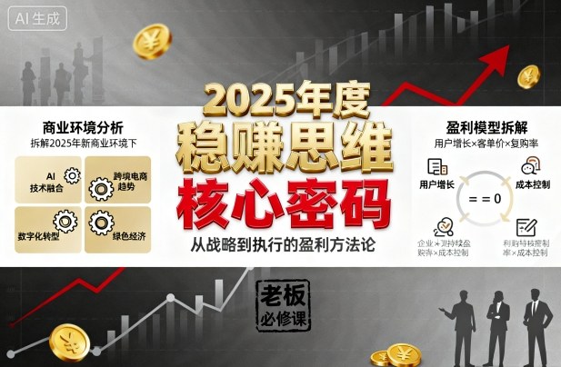 2025年度稳賺思维老板创业营,拆解2025年新商业环境下,企业实现持续盈利的核心密码-续财库