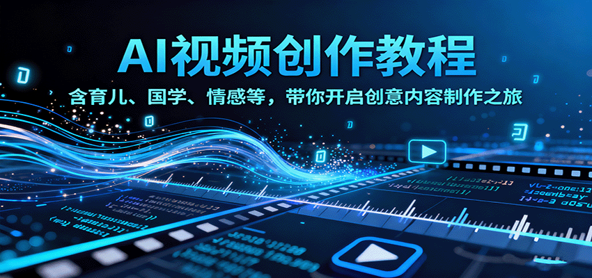 AI视频创富课，含育儿、国学、情感等，带你开启创意内容制作之旅-续财库