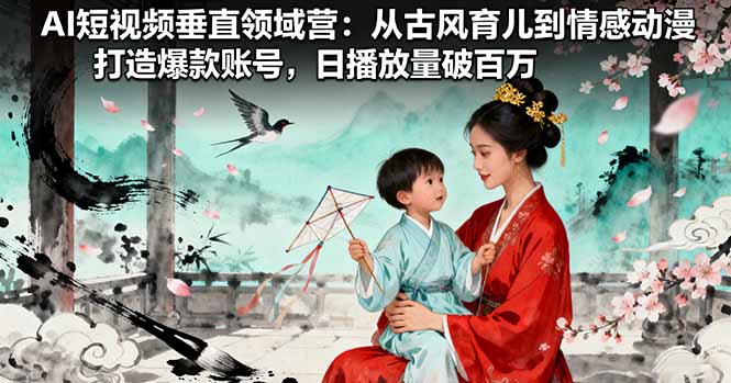 AI短视频垂直领域营:从古风育儿到情感动漫,打造爆款账号,日播放量破百万-续财库