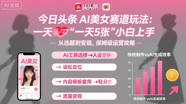 今日头条AI美女赛道玩法,一天轻松5张,小白轻松上手-续财库