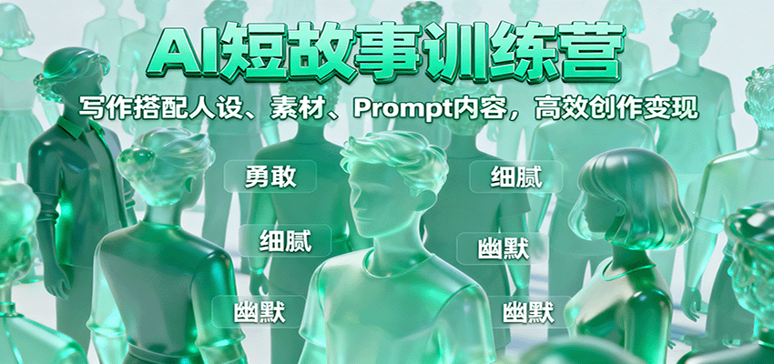 AI短故事训练营:写作搭配人设、素材、Prompt内容,高效创作变现-续财库