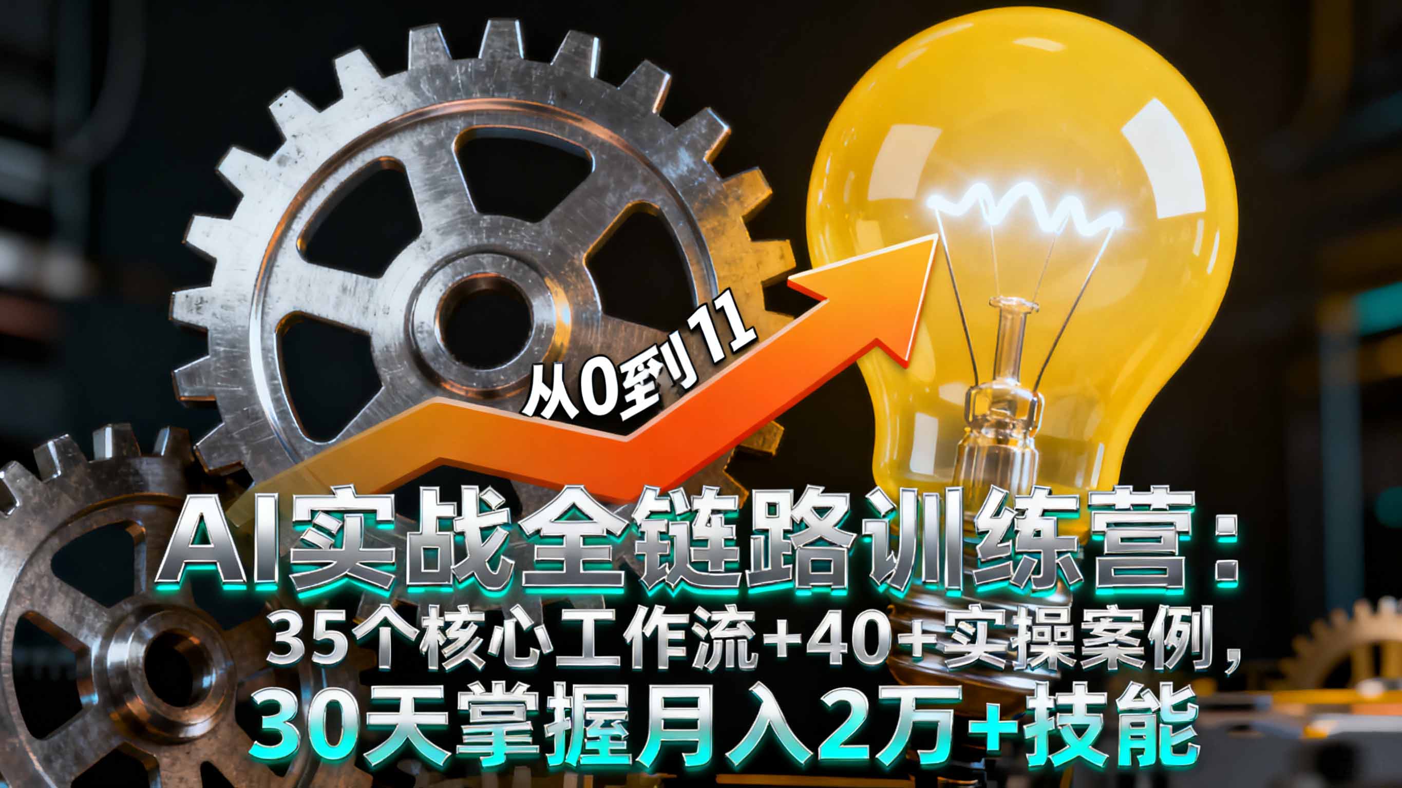AI实战全链路训练营:35个核心工作流+40+实操案例,30天掌握月入2万+技能-续财库