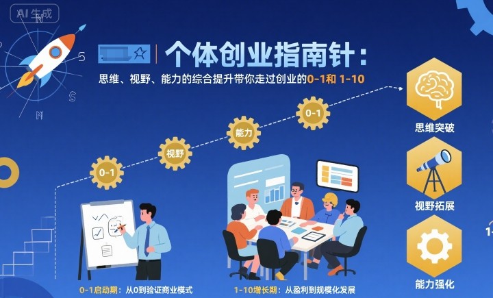 个体创业指南针，思维、视野、能力的综合提升带你走过创业的0-1和1-10【音频】-续财库