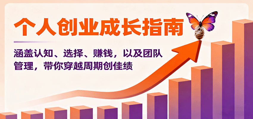 个人创业成长指南：涵盖认知、选择、赚钱，以及团队管理，带你穿越周期创佳绩-续财库
