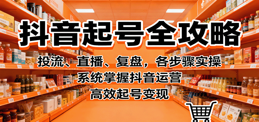 抖音起号全攻略，投流、直播、复盘，各步骤实操，系统掌握抖音运营，高效起号变现-续财库