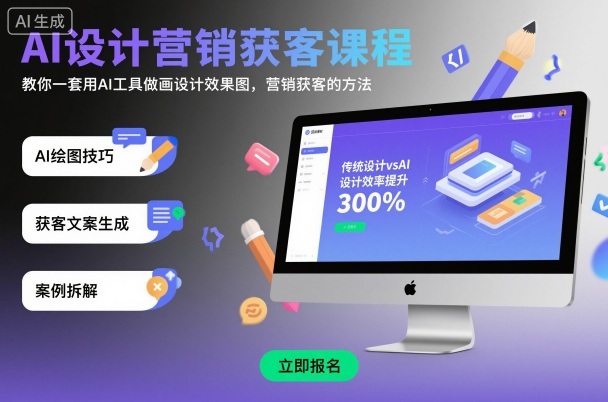 AI设计营销获客课程，教你一套用AI工具做画设计效果图，营销获客的方法-续财库
