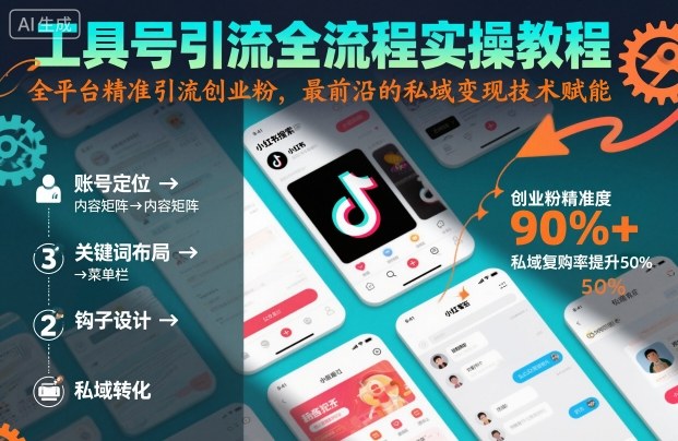 工具号引流全流程保姆级实操教程，全平台精准引流创业粉，最前沿的私域变现技术赋能-续财库
