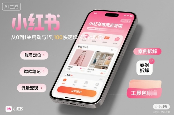 小红书电商运营课：从0到1冷启动与1到100快速增长实战教学-续财库