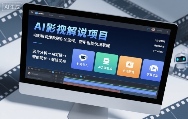 AI影视解说项目，电影解说爆款制作全流程，新手也能快速掌握-续财库