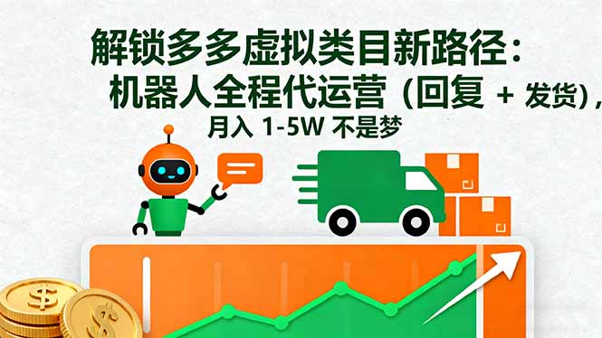 解锁多多虚拟类目新路径：机器人全程代运营(回复 + 发货-续财库