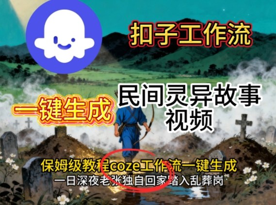 Coze扣子工作流一键生成民间灵异故事视频，保姆级教程搭建教学-续财库